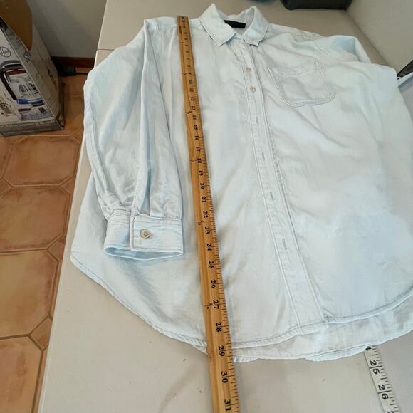 Lane Bryant Light Wash Denim Button Down Shirt Women's 14/16 western - Picture 10 of 11